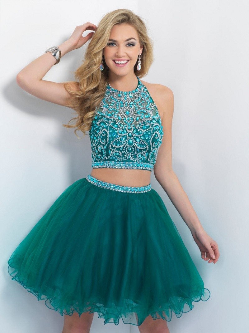 Turquoise Dress,Tulle Dresses,2 Piece