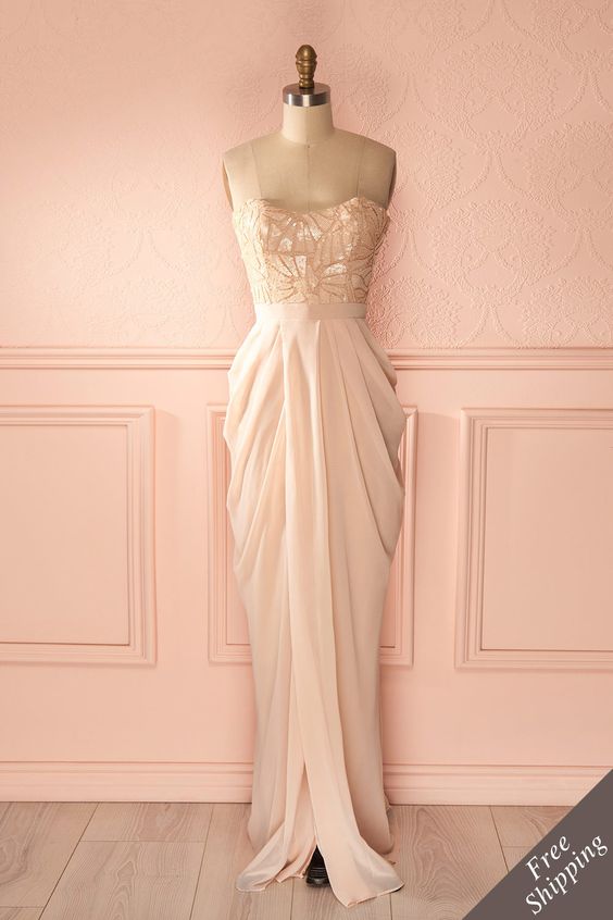 Blush Pink Prom Dresses,ALine Prom Dress,Simple Prom Dress,Chiffon