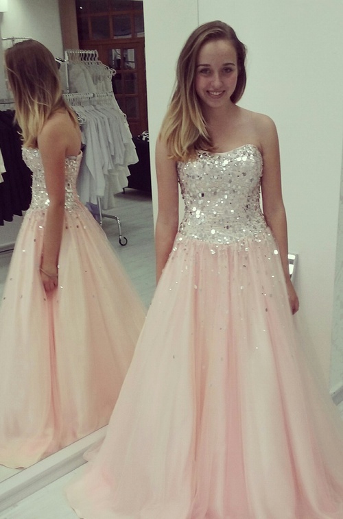 pearl pink gown