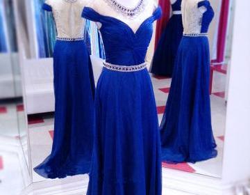 royal blue and silver gown
